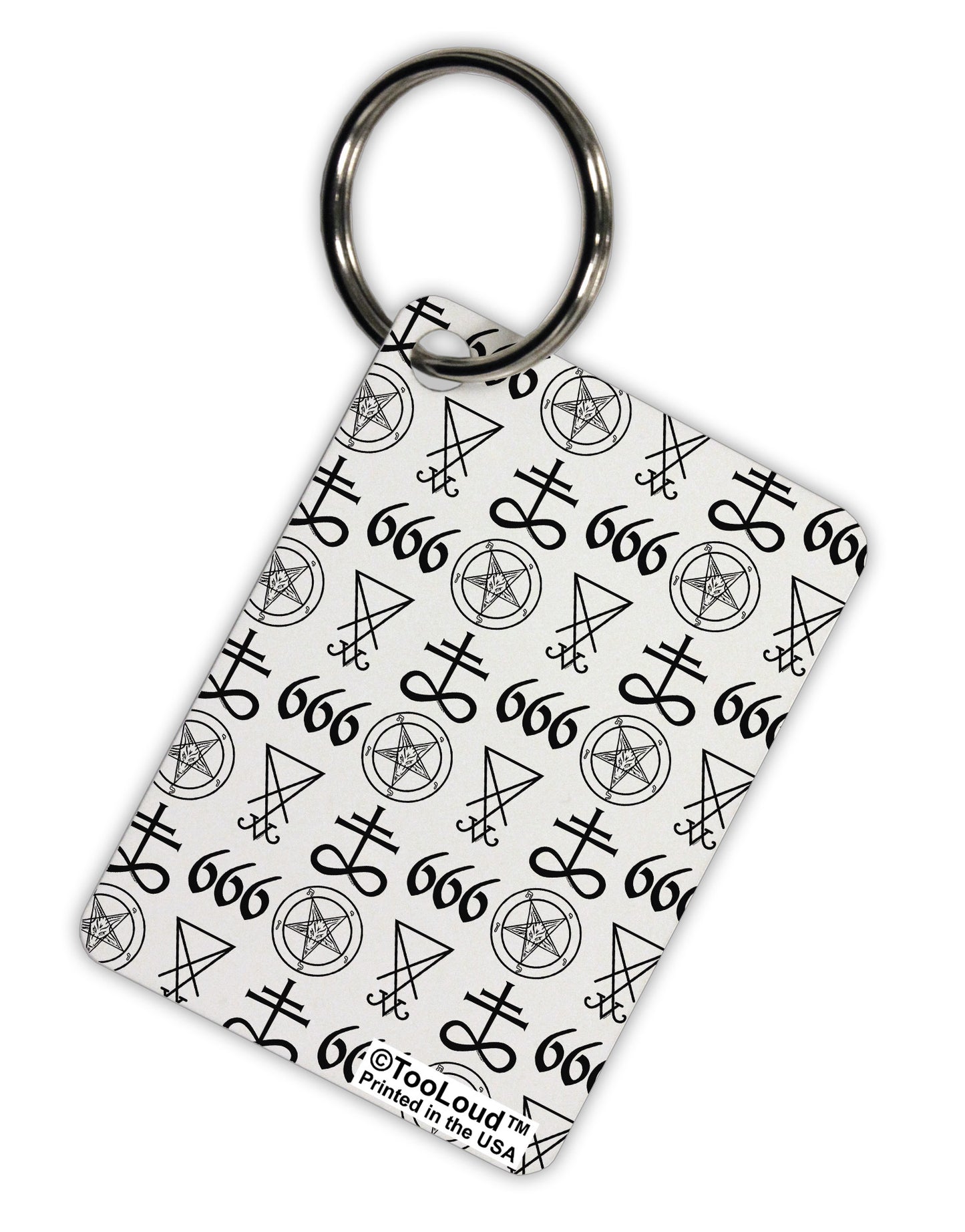 Satanic Symbols Aluminum Keyring Tag All Over Print-Keyring-TooLoud-White-Davson Sales