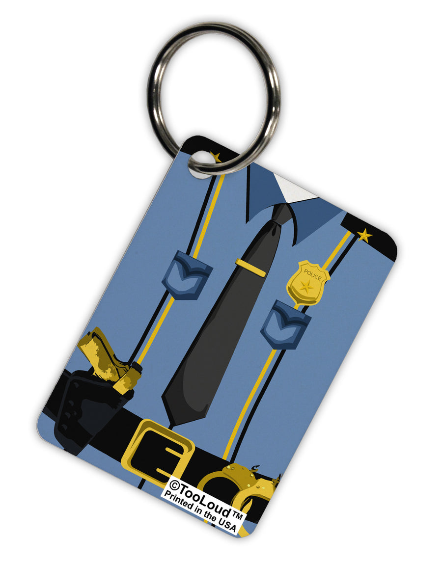 Police Blue-Gold AOP Aluminum Keyring Tag All Over Print-Keyring-TooLoud-White-Davson Sales