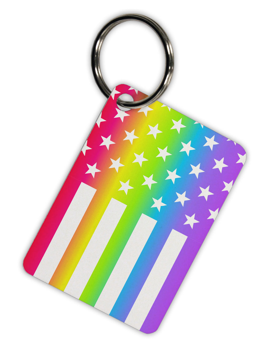 American Pride - Rainbow Stars and Stripes Aluminum Keyring Tag All Over Print-Keyring-TooLoud-White-Davson Sales