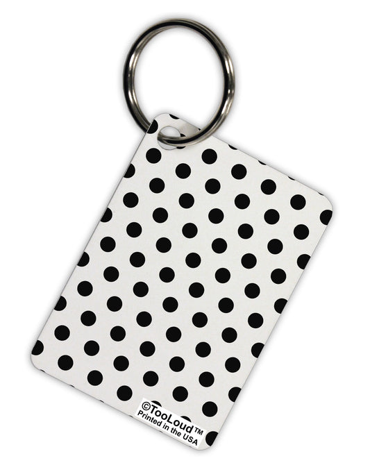 Black Polka Dots on White Aluminum Keyring Tag All Over Print by TooLoud-Keyring-TooLoud-White-Davson Sales