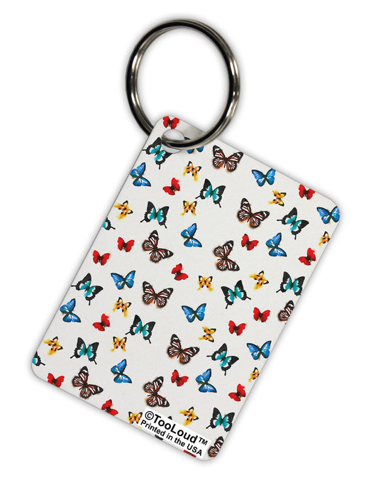Watercolor Butterflies AOP Aluminum Keyring Tag All Over Print-Keyring-TooLoud-White-Davson Sales
