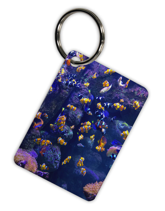 Underwater Ocean View Clownfish Aluminum Keyring Tag All Over Print-Keyring-TooLoud-White-Davson Sales