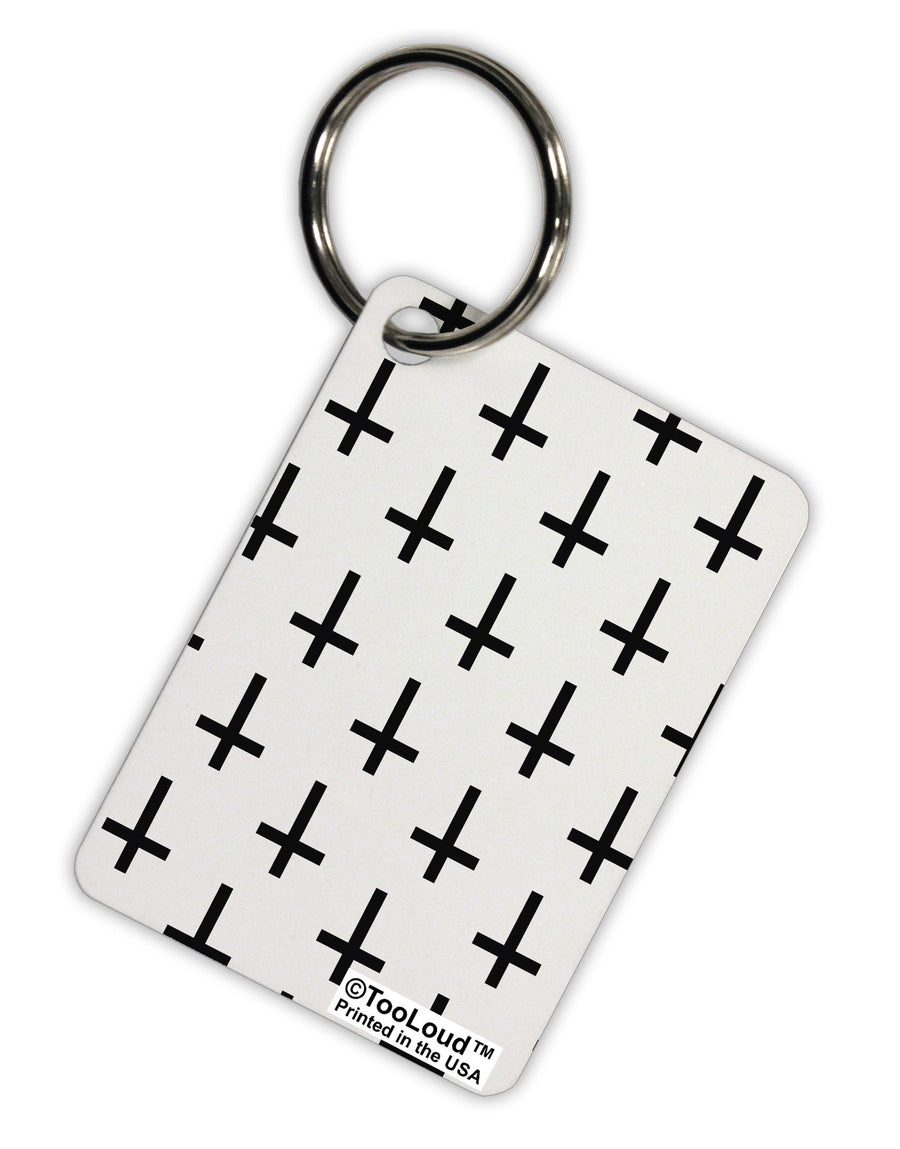 Inverted Crosses Aluminum Keyring Tag All Over Print-Keyring-TooLoud-White-Davson Sales