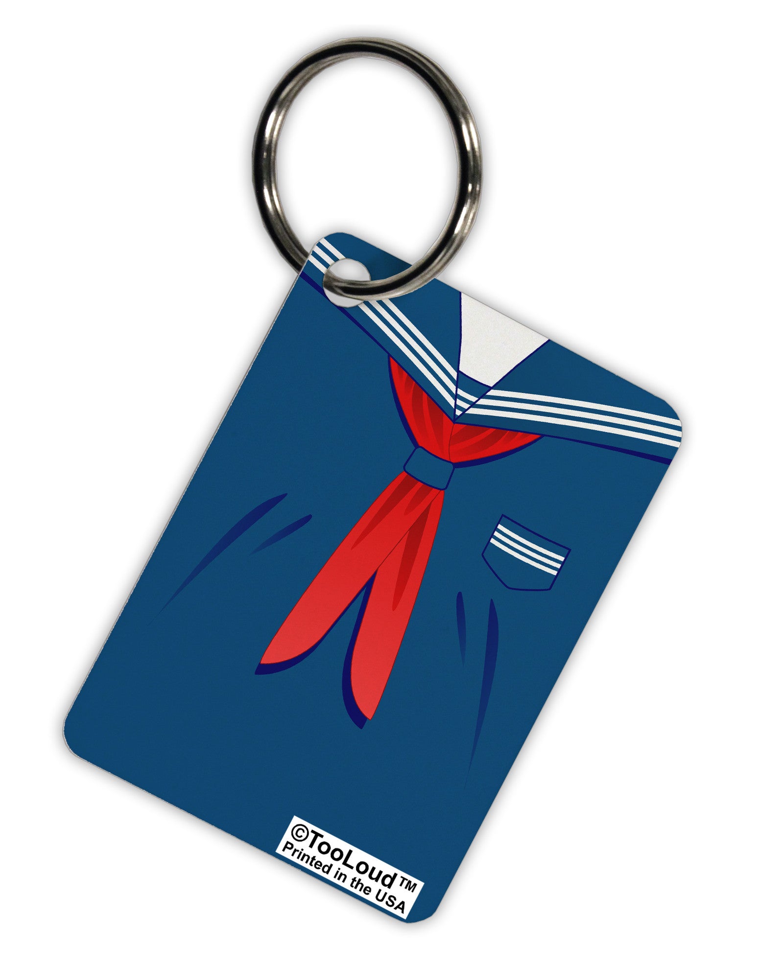 School Uniform Costume - Blue Aluminum Keyring Tag All Over Print-Keyring-TooLoud-White-Davson Sales