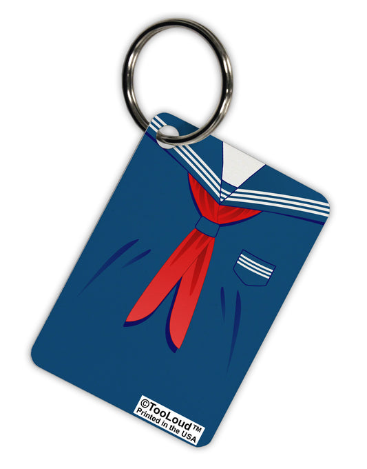 School Uniform Costume - Blue Aluminum Keyring Tag All Over Print-Keyring-TooLoud-White-Davson Sales