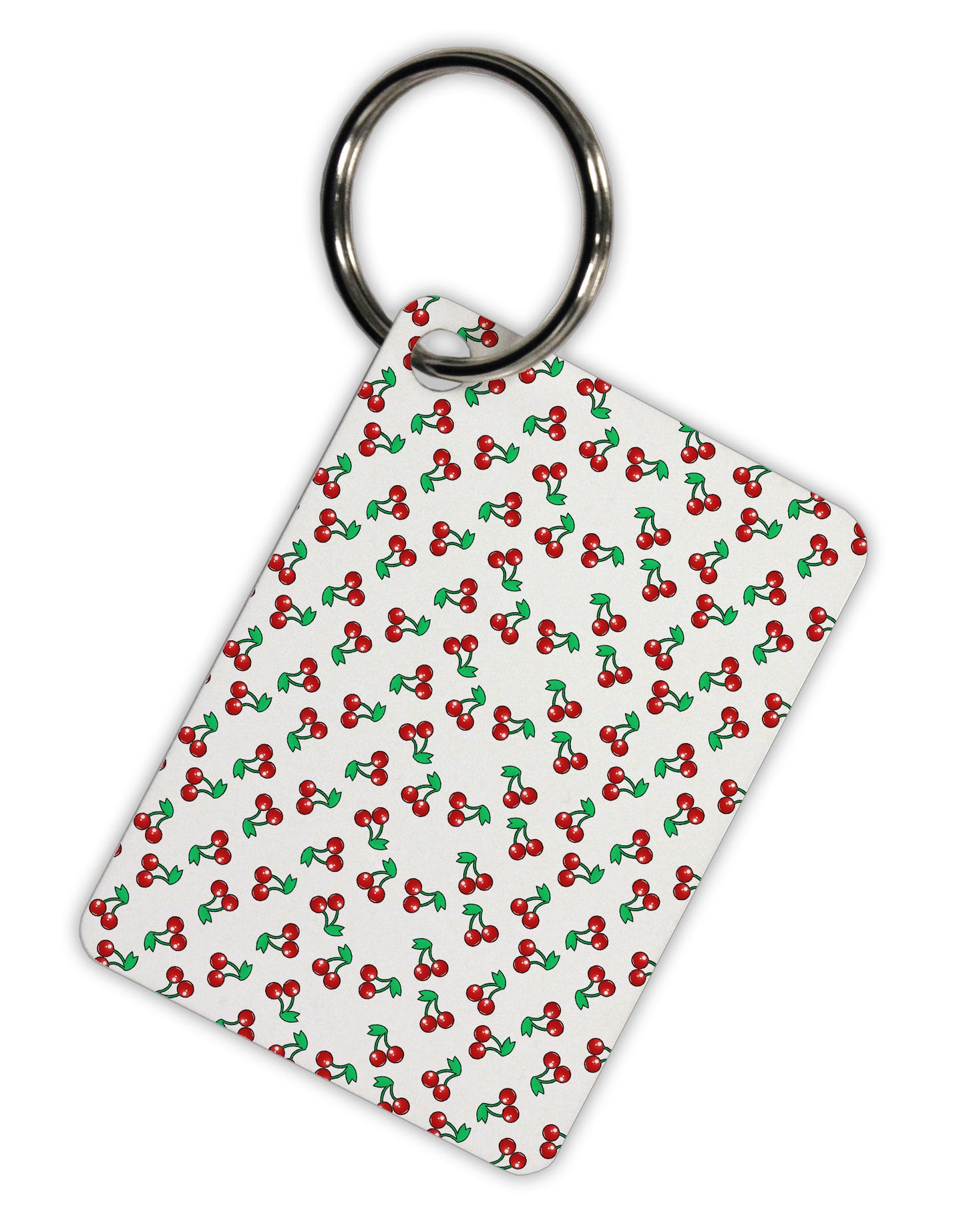 Cherries Everywhere Aluminum Keyring Tag by TooLoud-Keyring-TooLoud-White-Davson Sales