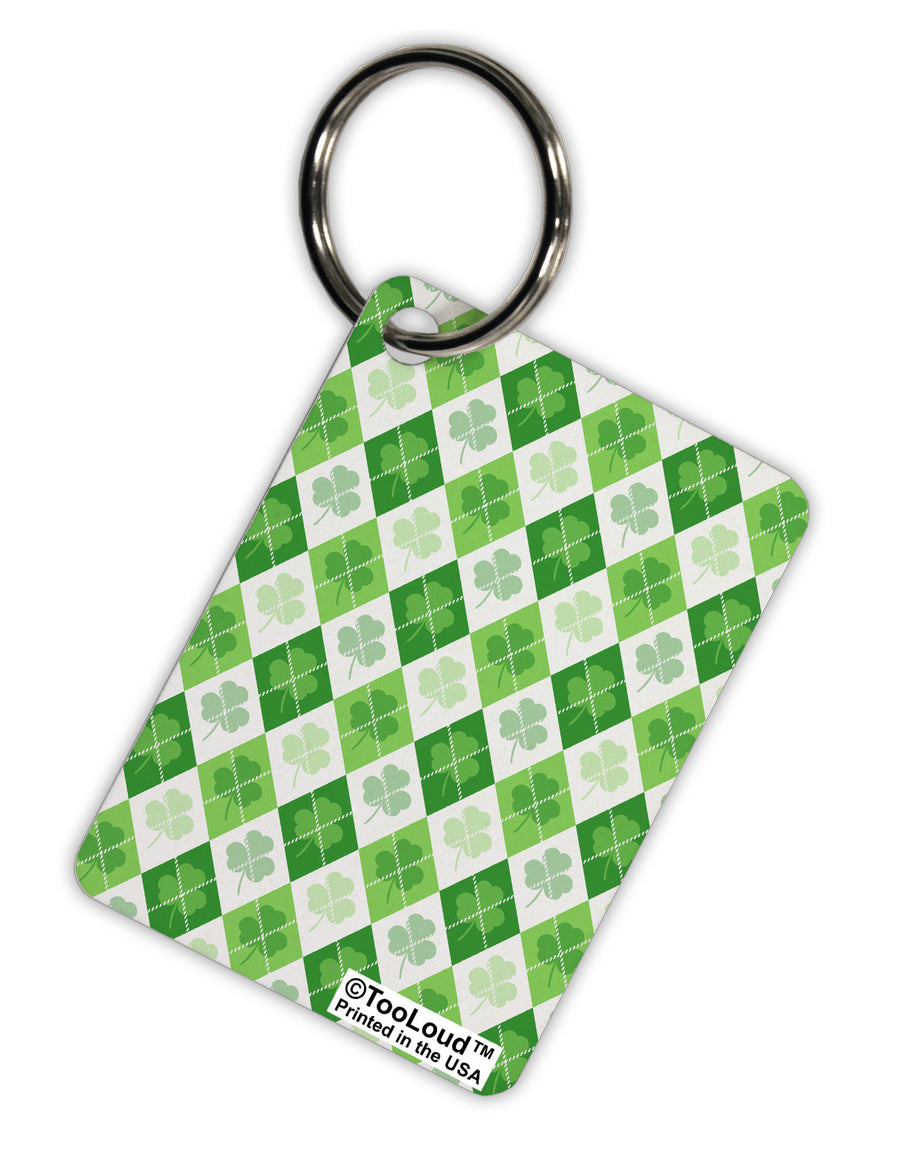 St Patrick's Day Green Shamrock Argyle Aluminum Keyring Tag All Over Print-Keyring-TooLoud-White-Davson Sales