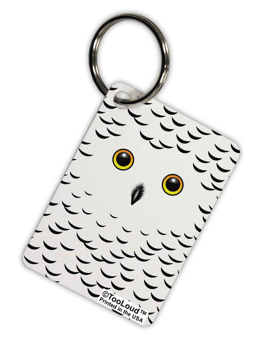 Snowy Owl Cute Animal Face Aluminum Keyring Tag All Over Print-Keyring-TooLoud-White-Davson Sales