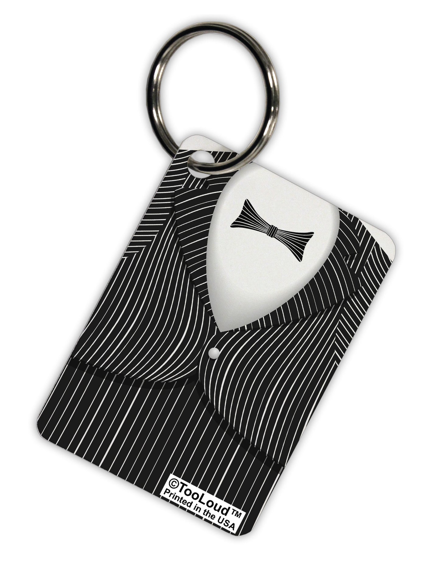 Skeleton Tuxedo Suit Costume Aluminum Keyring Tag All Over Print-Keyring-TooLoud-White-Davson Sales