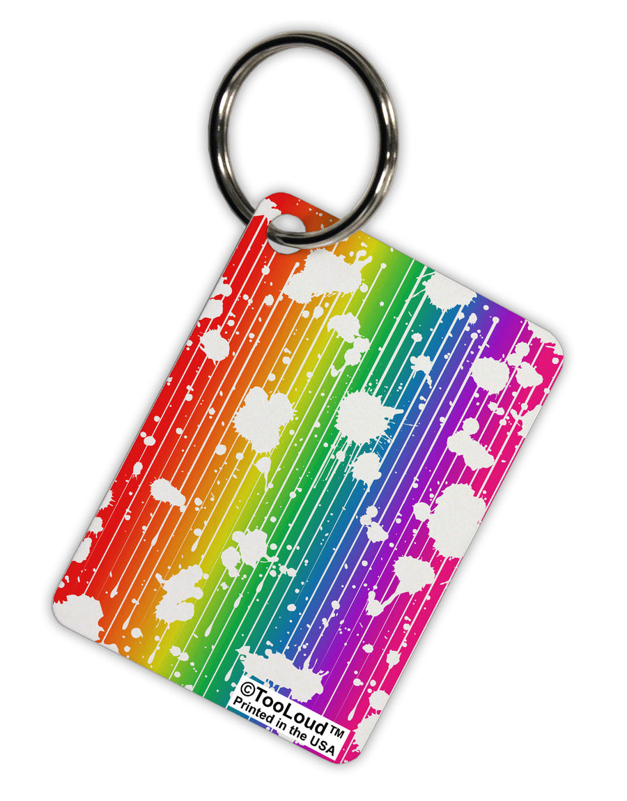 Splatter AOP - Rainbow Aluminum Keyring Tag All Over Print-Keyring-TooLoud-White-Davson Sales