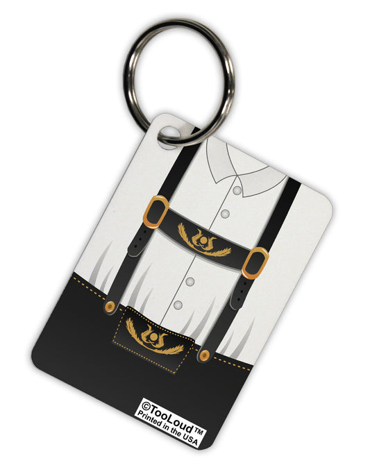 Lederhosen Costume Black Aluminum Keyring Tag All Over Print by TooLoud-Keyring-TooLoud-White-Davson Sales