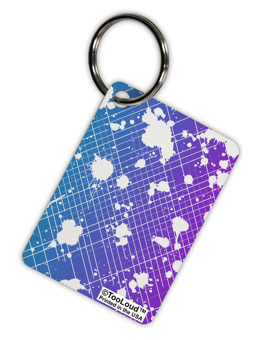 Splatter AOP - Blue Purple Aluminum Keyring Tag All Over Print-Keyring-TooLoud-White-Davson Sales