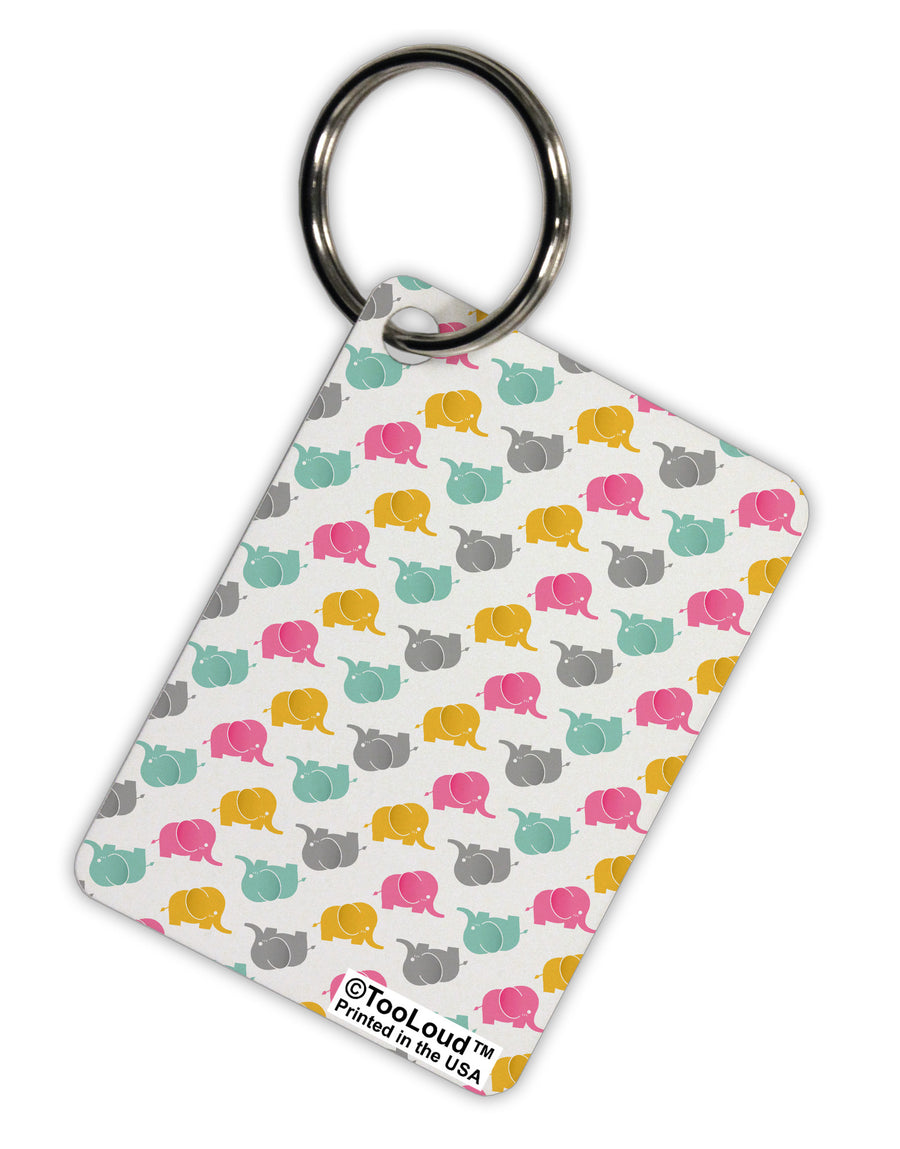 Cute Baby Elephants AOP Aluminum Keyring Tag All Over Print-Keyring-TooLoud-White-Davson Sales