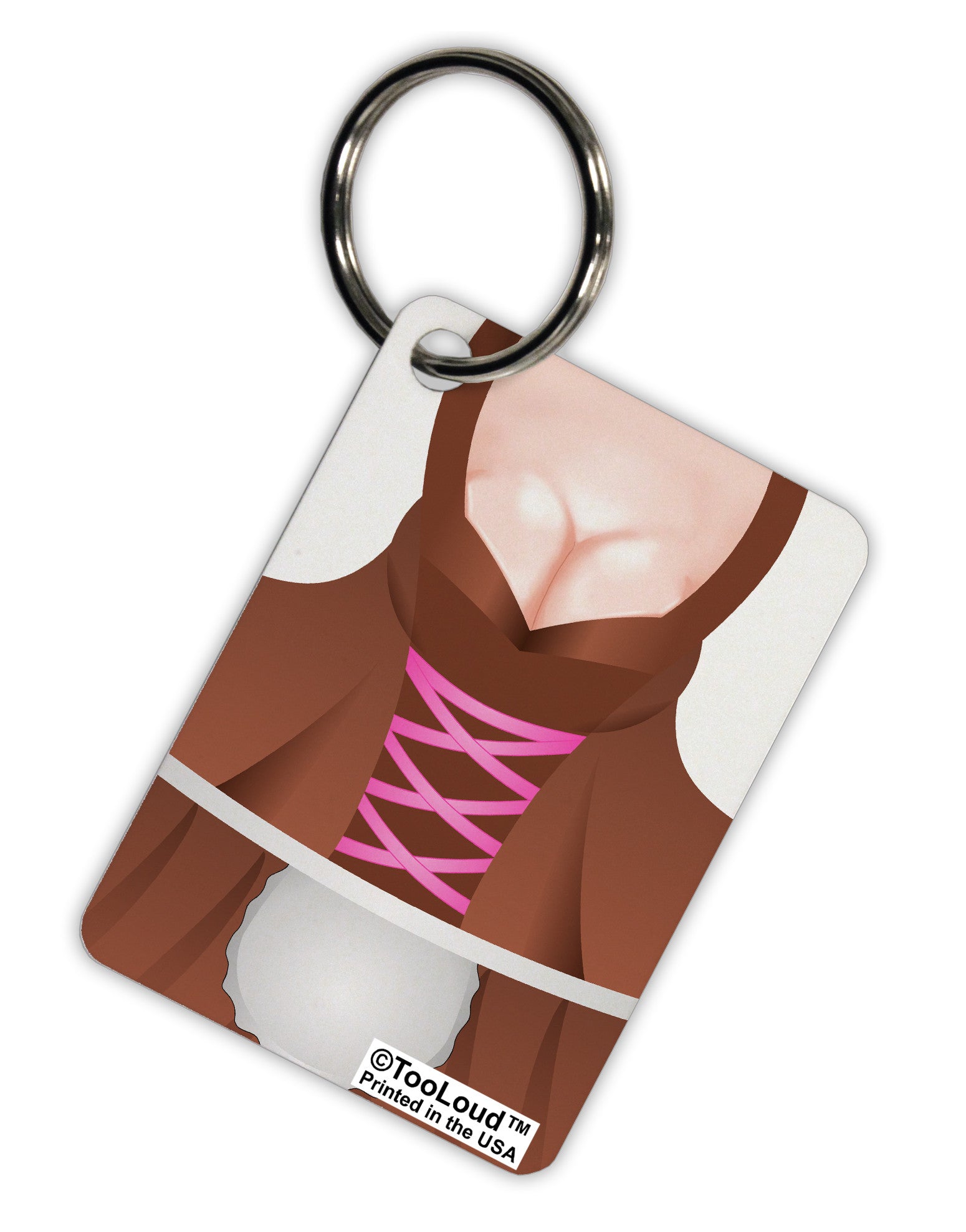 Sexy Dirndl Costume Brown Aluminum Keyring Tag All Over Print by TooLoud-Keyring-TooLoud-White-Davson Sales