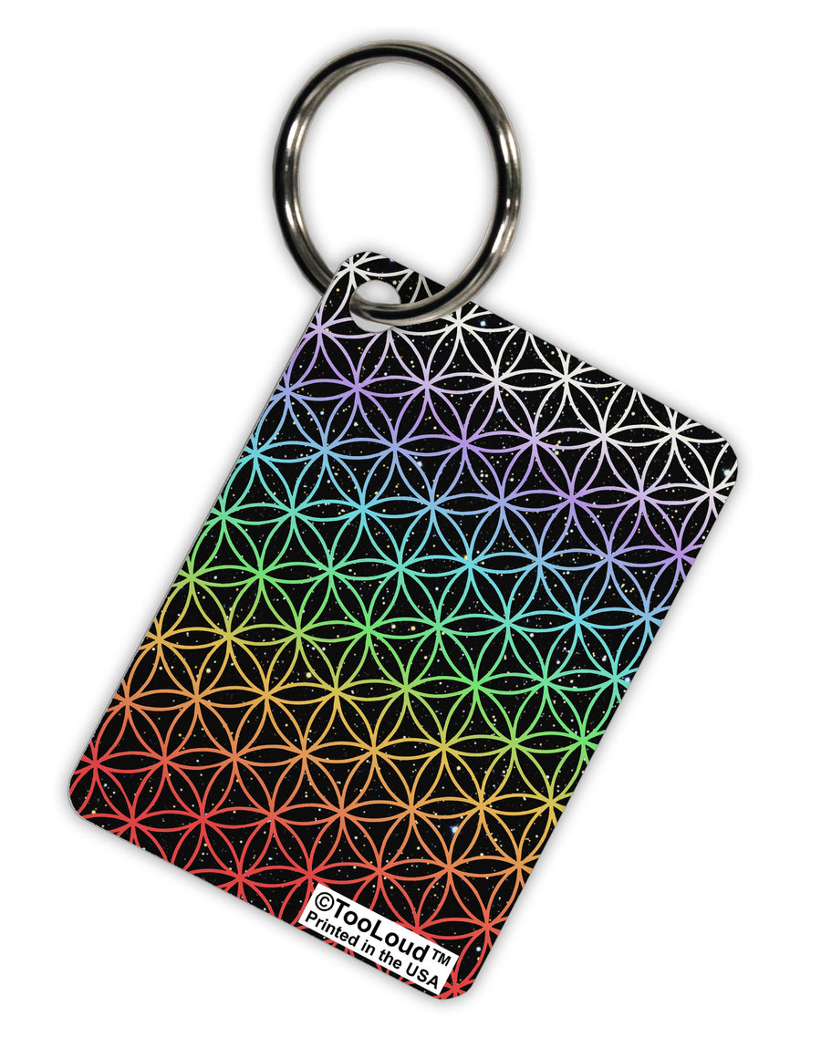 Chakra Colors Flower of Life Aluminum Keyring Tag All Over Print-Keyring-TooLoud-White-Davson Sales