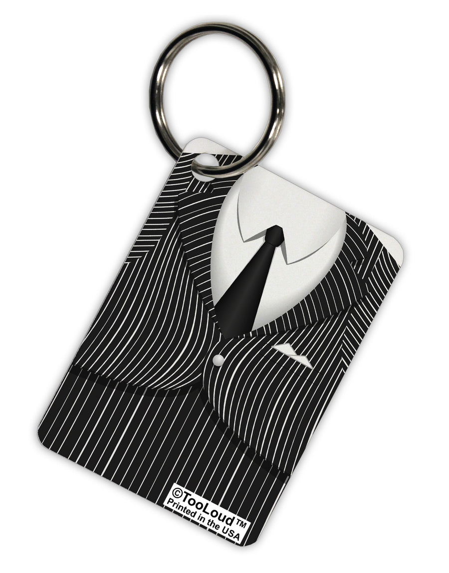 Pinstripe Gangster Jacket Printed Costume Aluminum Keyring Tag All Over Print-Keyring-TooLoud-White-Davson Sales