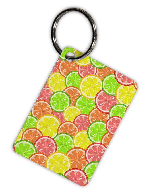 Colorful Citrus Fruits Aluminum Keyring Tag All Over Print-Keyring-TooLoud-White-Davson Sales