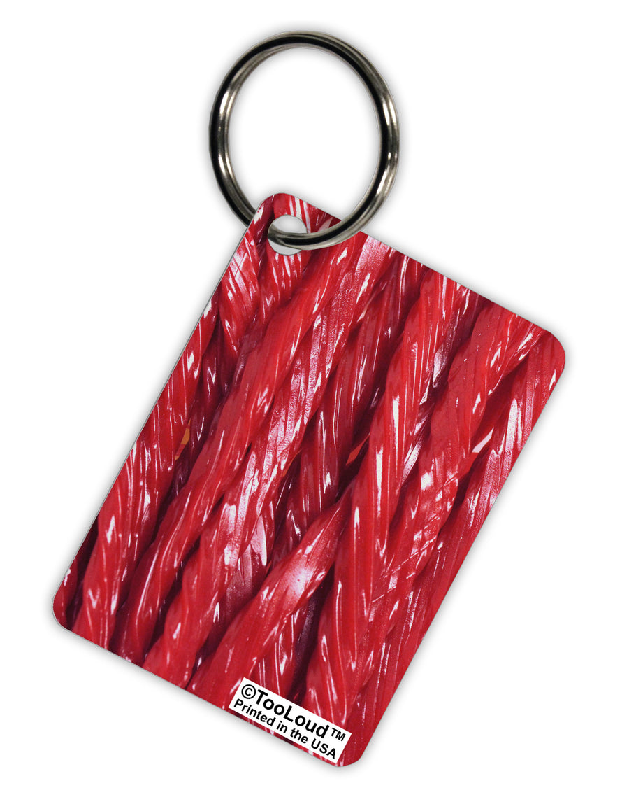 Red Rope Candy All Over Aluminum Keyring Tag All Over Print-Keyring-TooLoud-White-Davson Sales