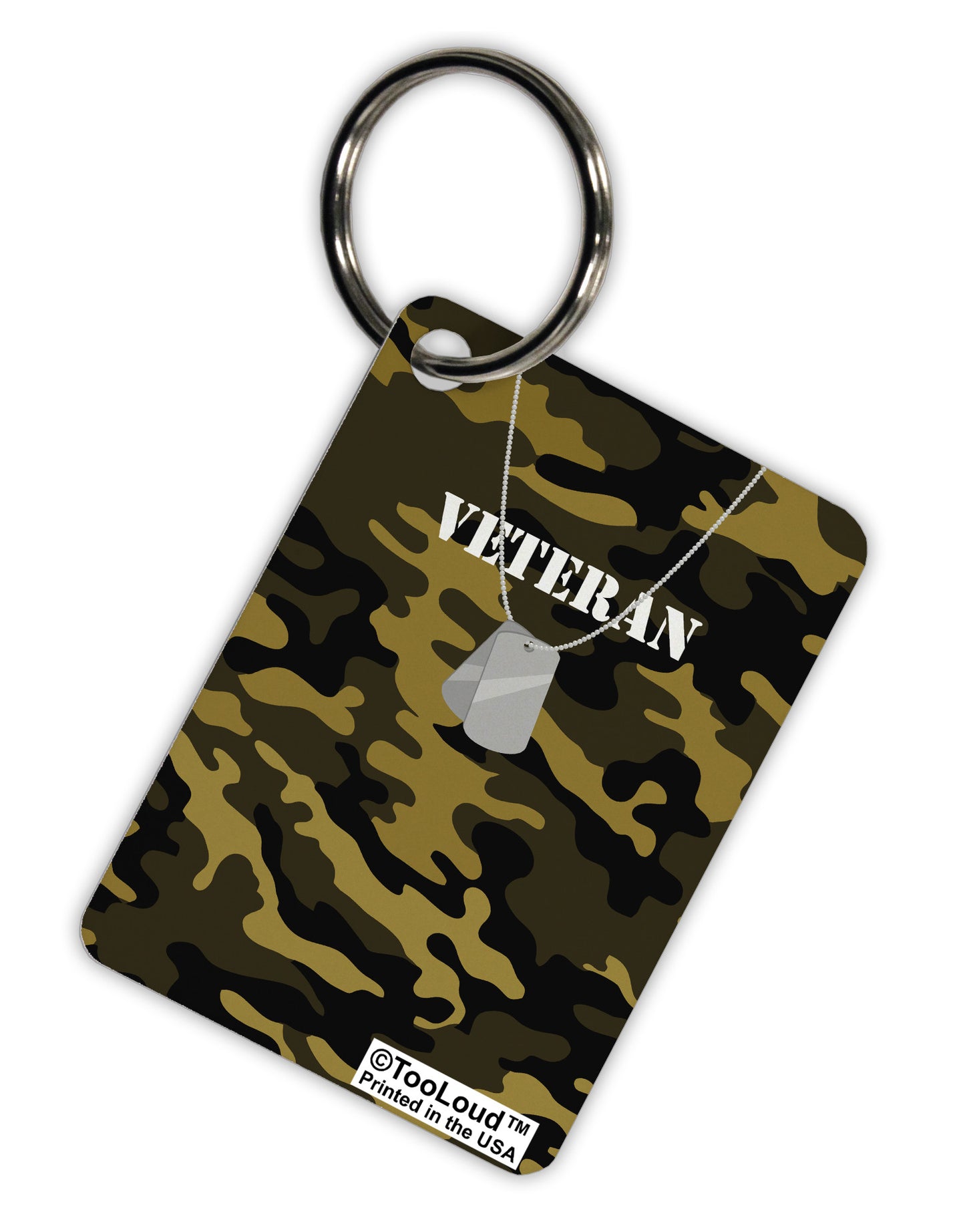Veteran Dog Tags Aluminum Keyring Tag All Over Print-Keyring-TooLoud-White-Davson Sales