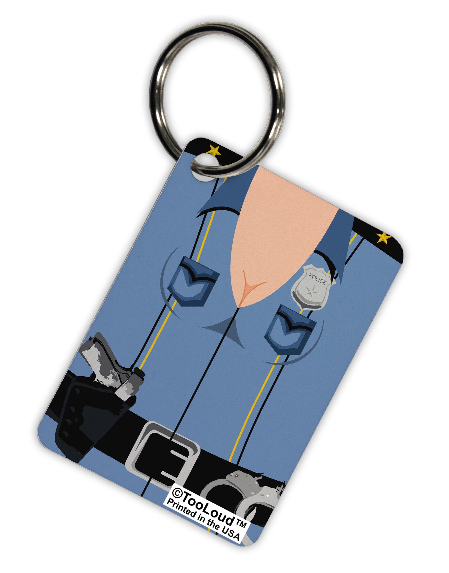 Sexy Cop AOP Aluminum Keyring Tag All Over Print-Keyring-TooLoud-White-Davson Sales
