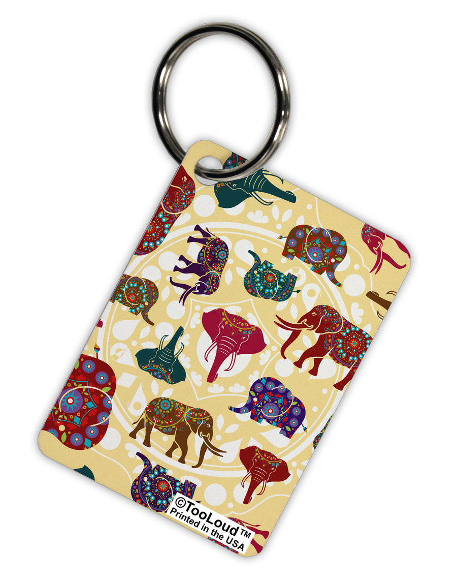 Indian Elephants AOP Aluminum Keyring Tag All Over Print-Keyring-TooLoud-White-Davson Sales