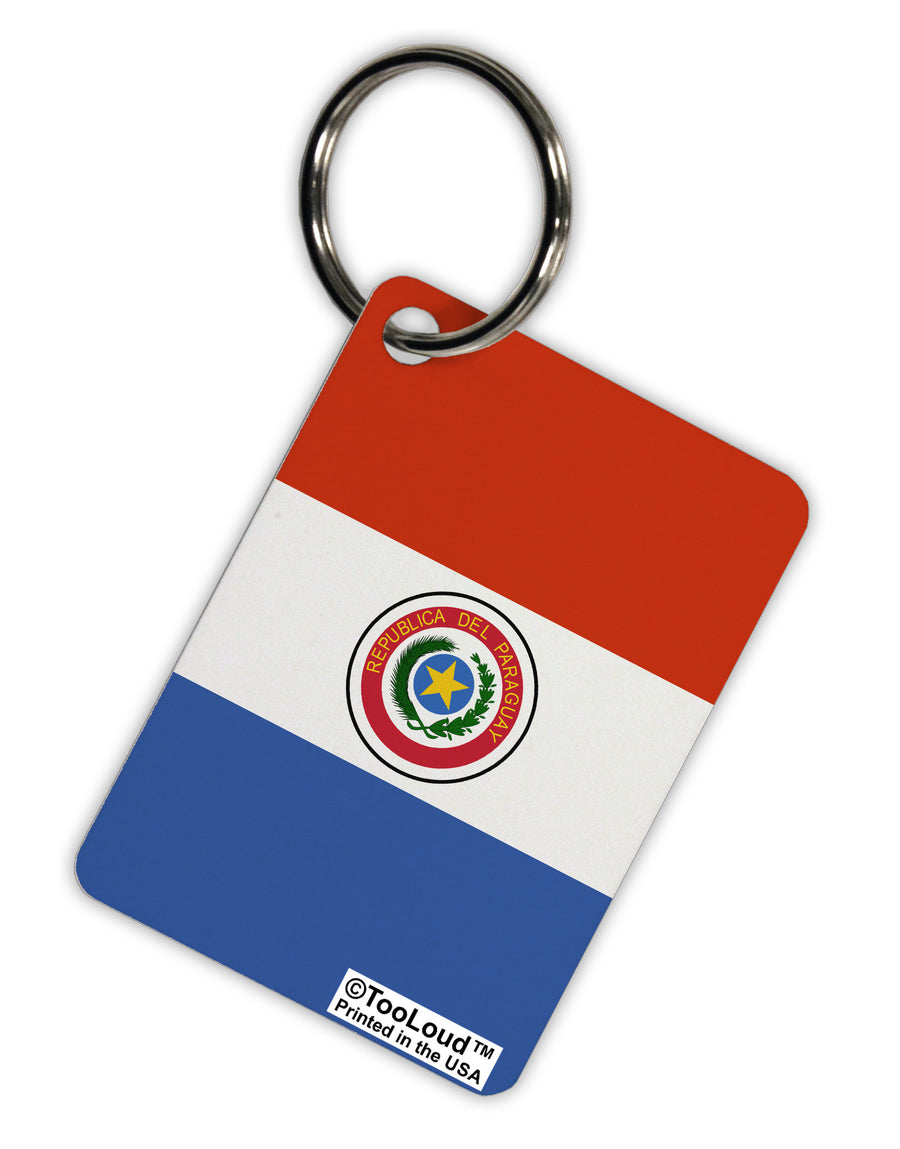 Paraguay Flag AOP Aluminum Keyring Tag All Over Print-Keyring-TooLoud-White-Davson Sales