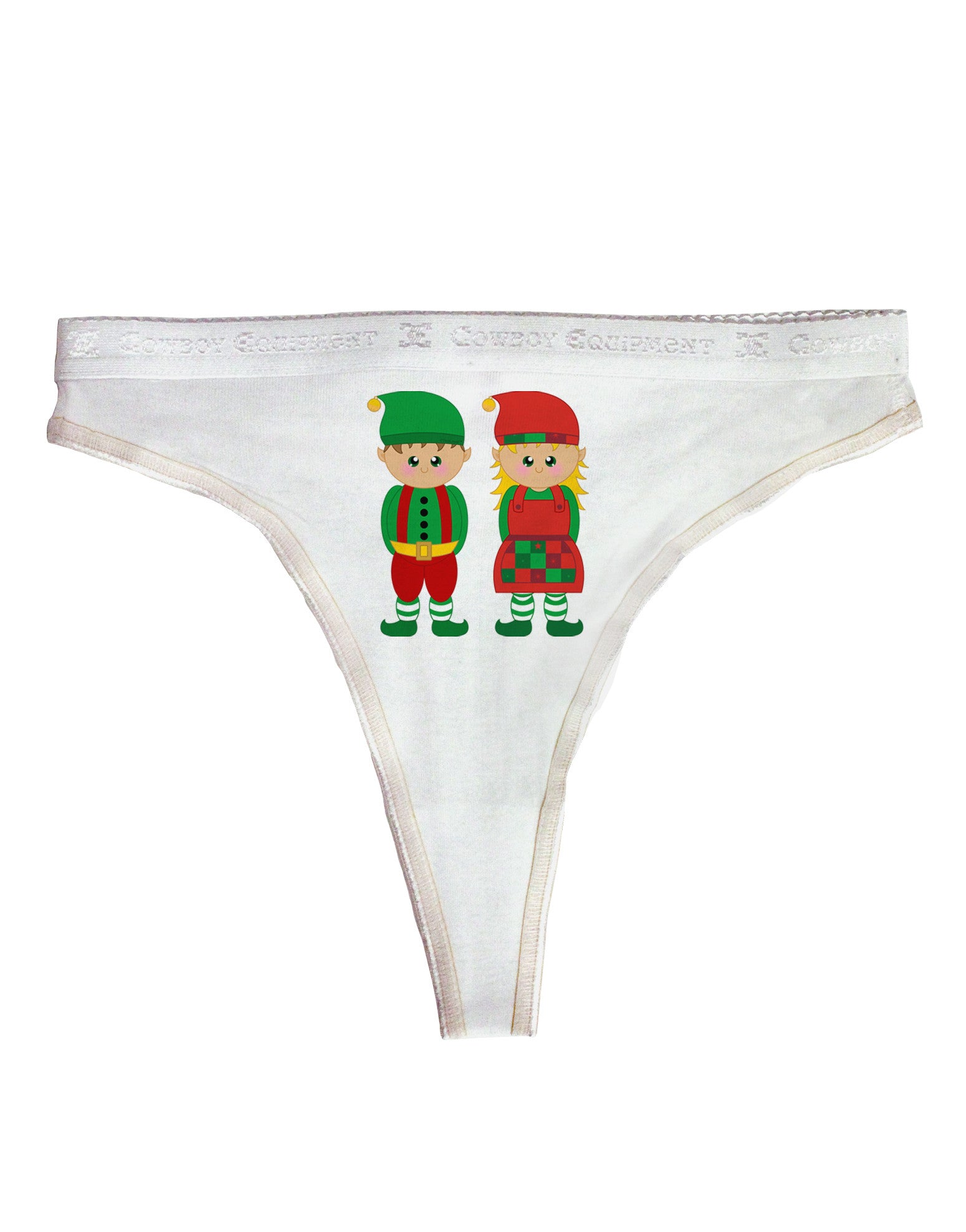 Cute Elf Couple Christmas Womens Thong Underwear - Davson Sales