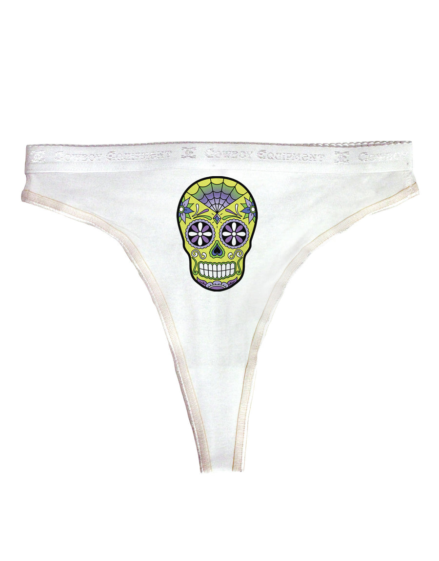 Version 7 Poison Day of the Dead Calavera Womens Thong Underwear-Womens Thong-TooLoud-White-X-Small-Davson Sales