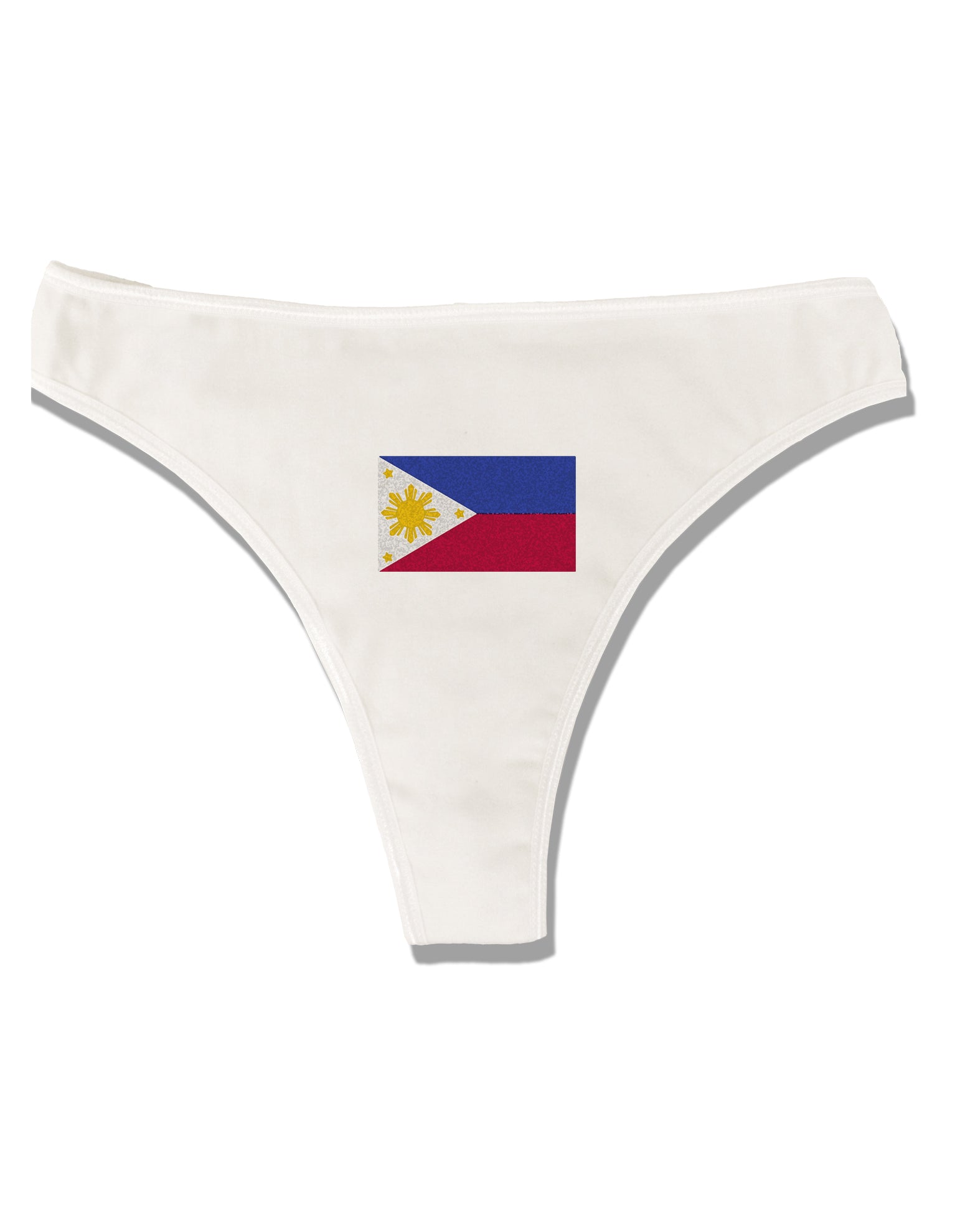 Distressed Philippines Flag Womens Thong Underwear - White - XS
