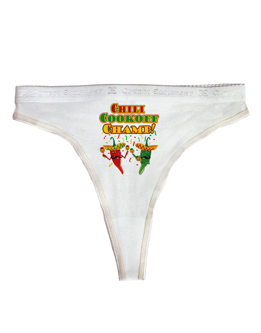 Chili Cookoff Champ! Chile Peppers Womens Thong Underwear-Womens Thong-TooLoud-White-X-Small-Davson Sales