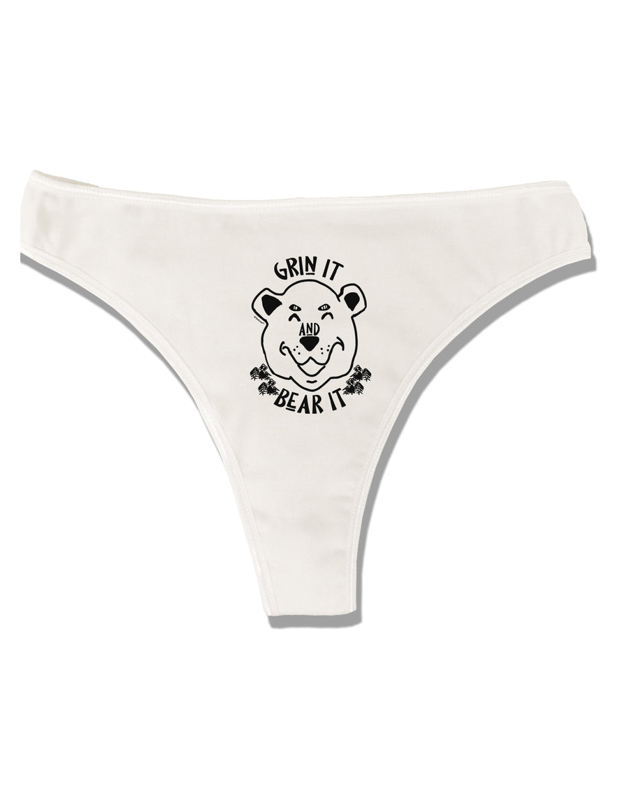 Grin and bear it Womens Thong Underwear-Womens Thong-TooLoud-White-X-Small-Davson Sales