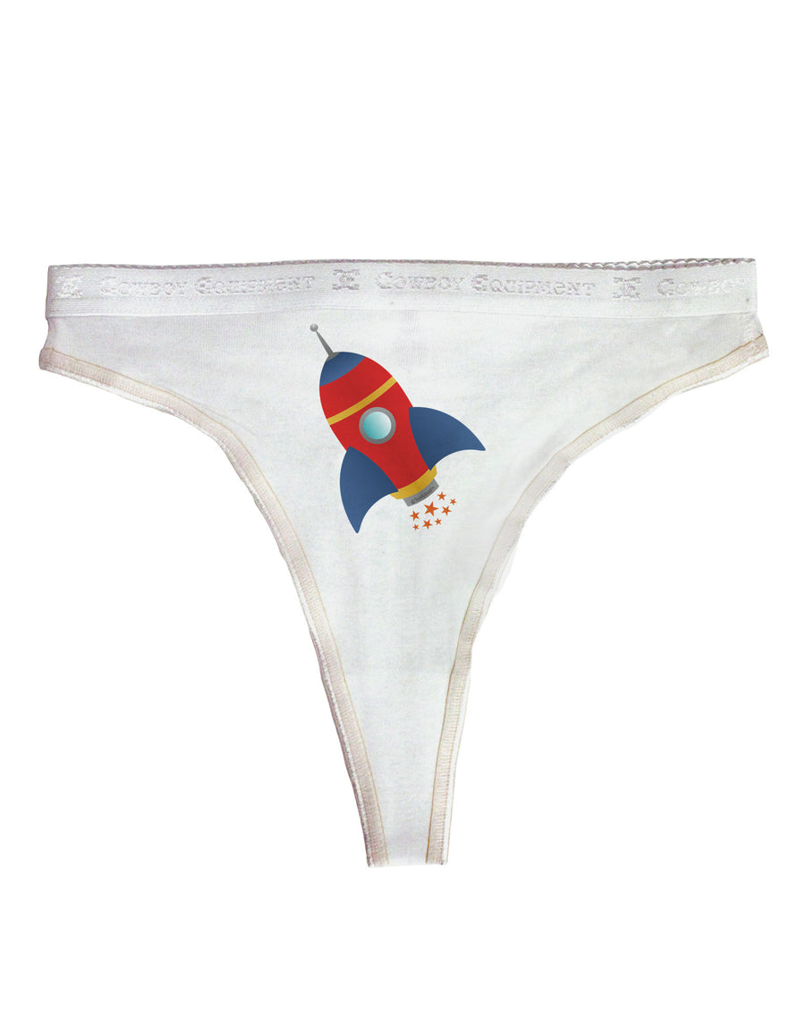 Space Rocket Ship and Stars Womens Thong Underwear by TooLoud-Womens Thong-TooLoud-White-X-Small-Davson Sales