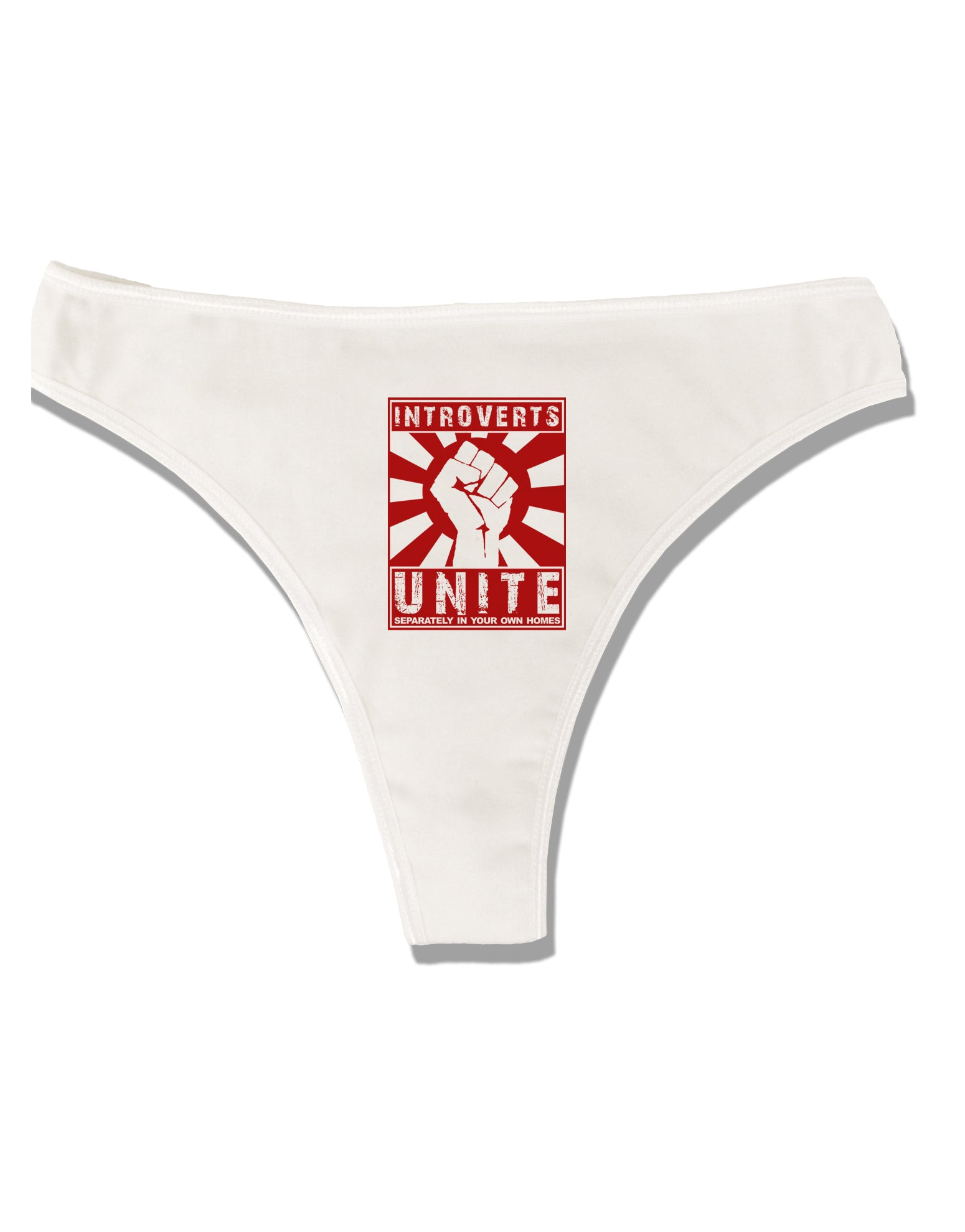 Introverts Unite Funny Womens Thong Underwear by TooLoud