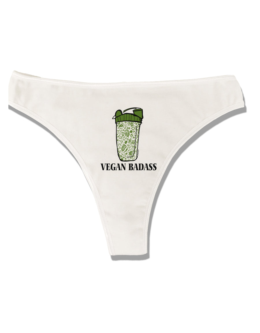 Vegan Badass Bottle Print Womens Thong Underwear-Womens Thong-TooLoud-White-X-Small-Davson Sales