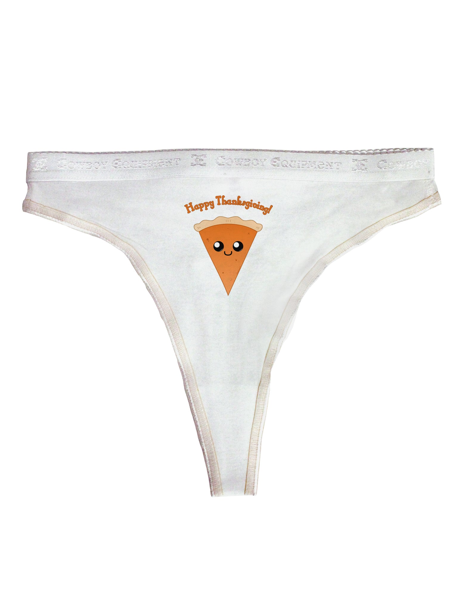 Cute Pie Slice Happy Thanksgiving Womens Thong Underwear