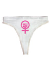 Pink Distressed Feminism Symbol Womens Thong Underwear-Womens Thong-TooLoud-White-X-Small-Davson Sales