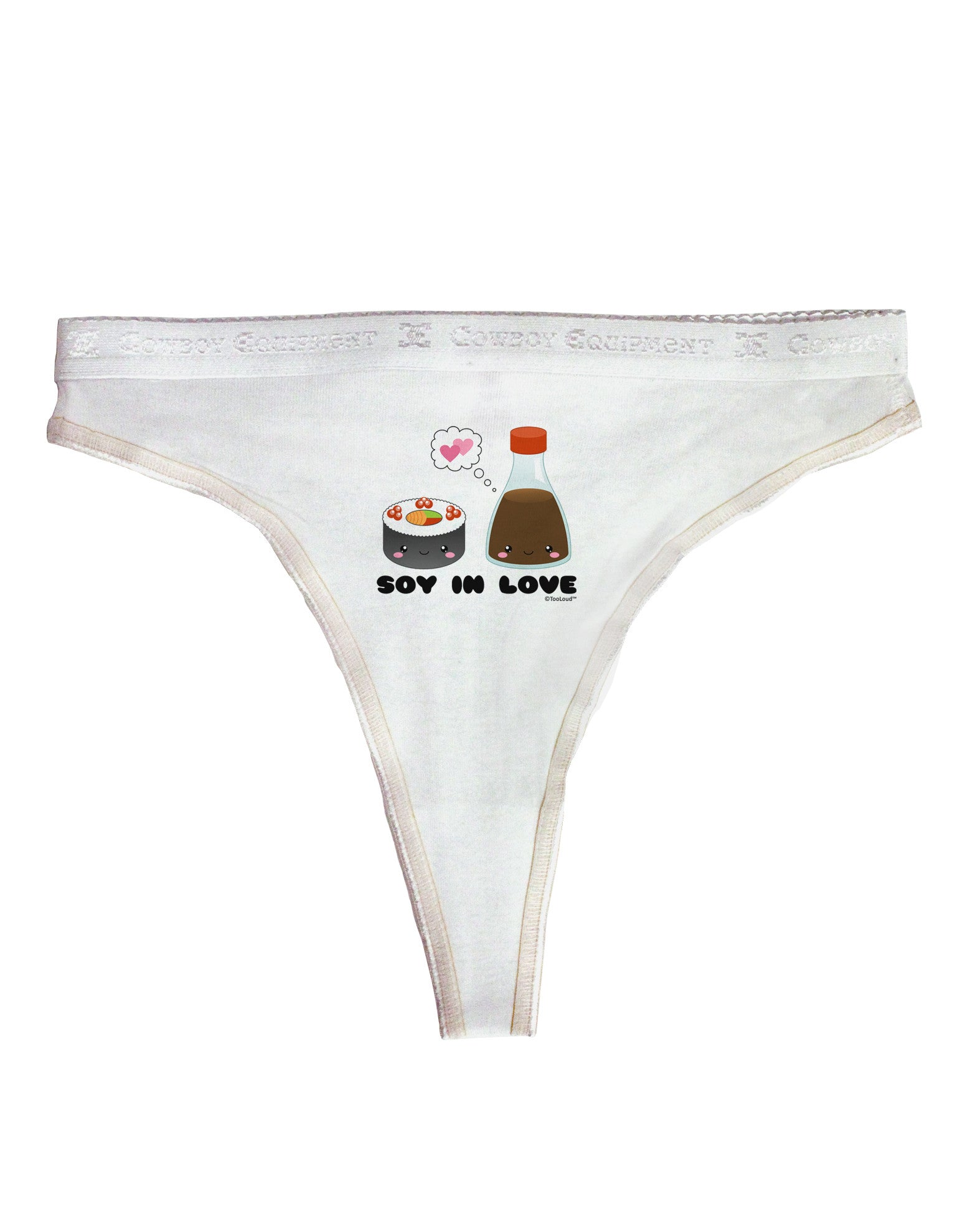 Cute Sushi and Soy Sauce - Soy In Love Womens Thong Underwear by
