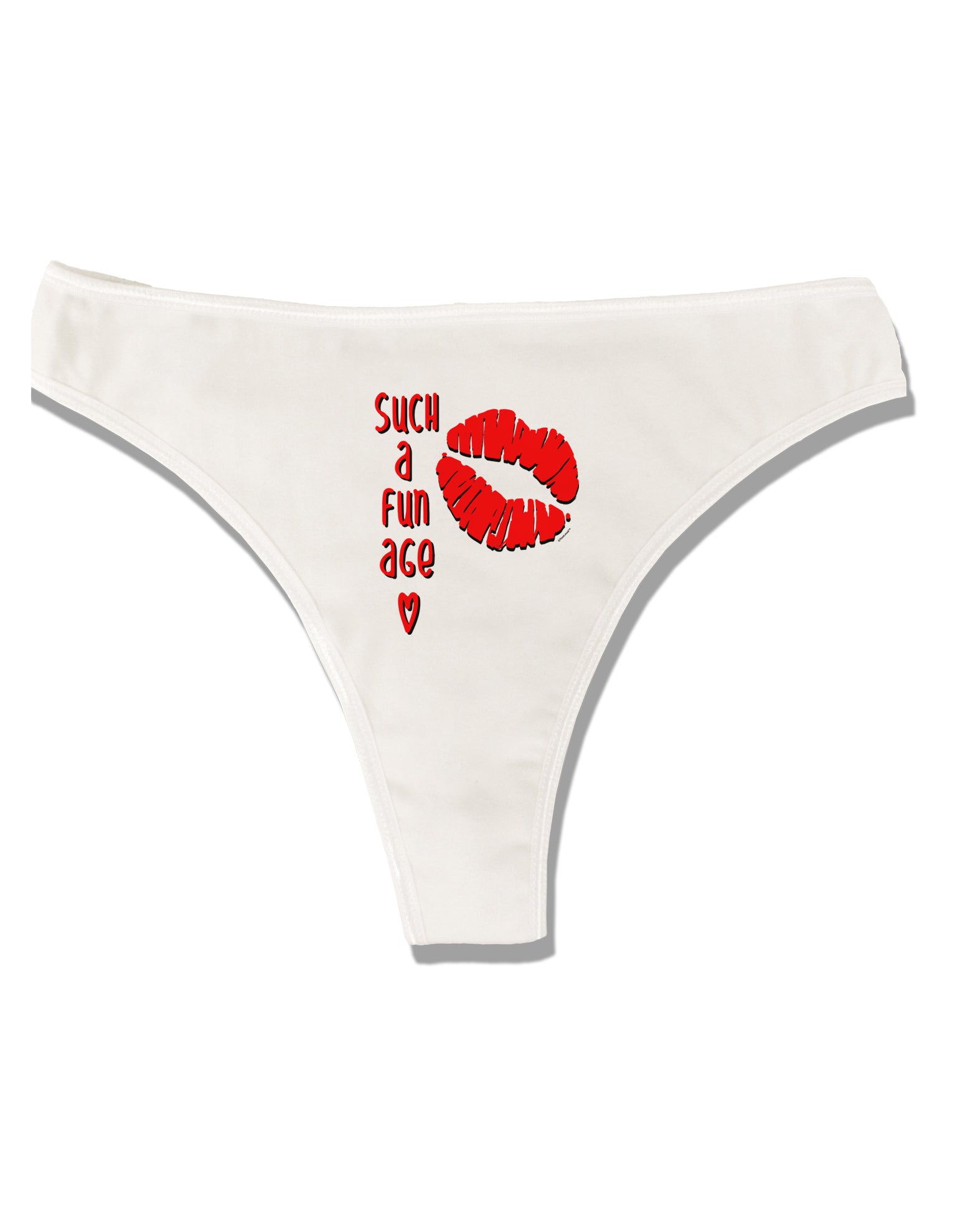 Such a Fun Age Kiss Lips Womens Thong Underwear White XS Tooloud - Davson  Sales