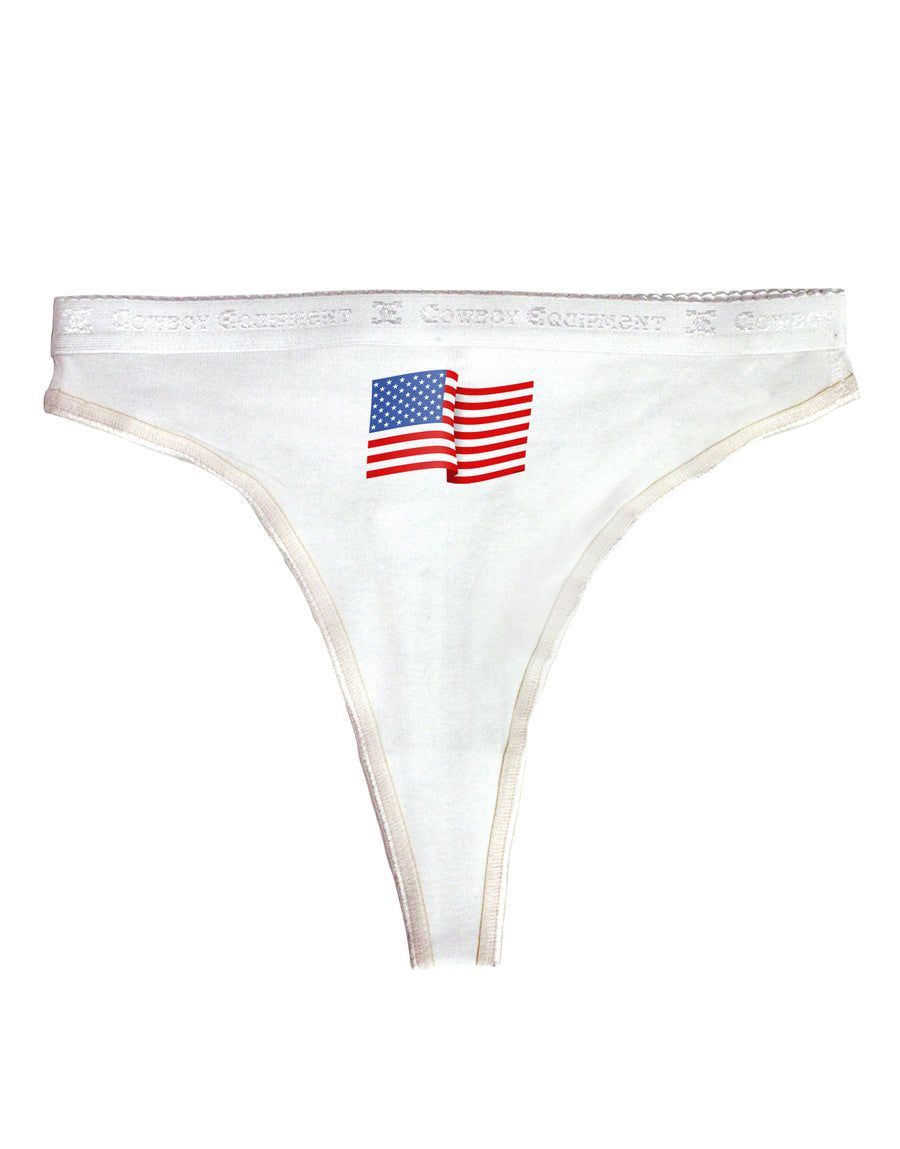 Patriotic Waving USA American Flag Womens Thong Underwear