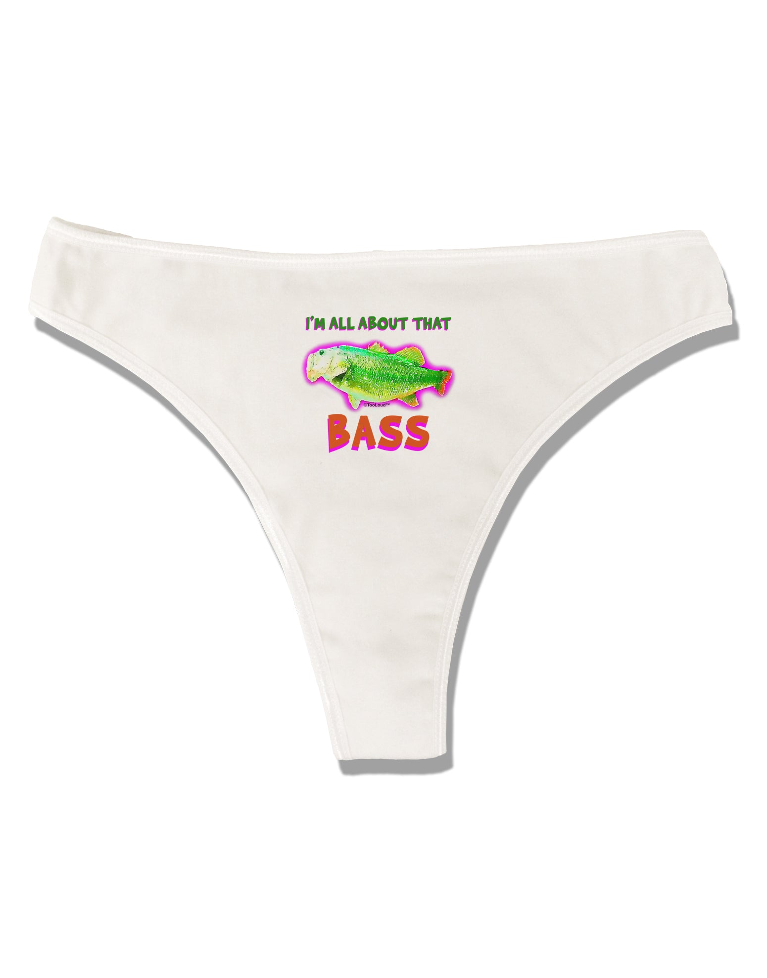 TooLoud All About That Bass Fish Watercolor Womens Thong Underwear