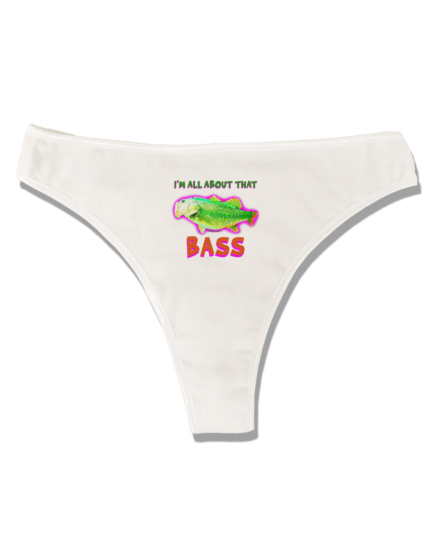 All About That Bass Fish Watercolor Womens Thong Underwear-Womens Thong-TooLoud-White-X-Small-Davson Sales