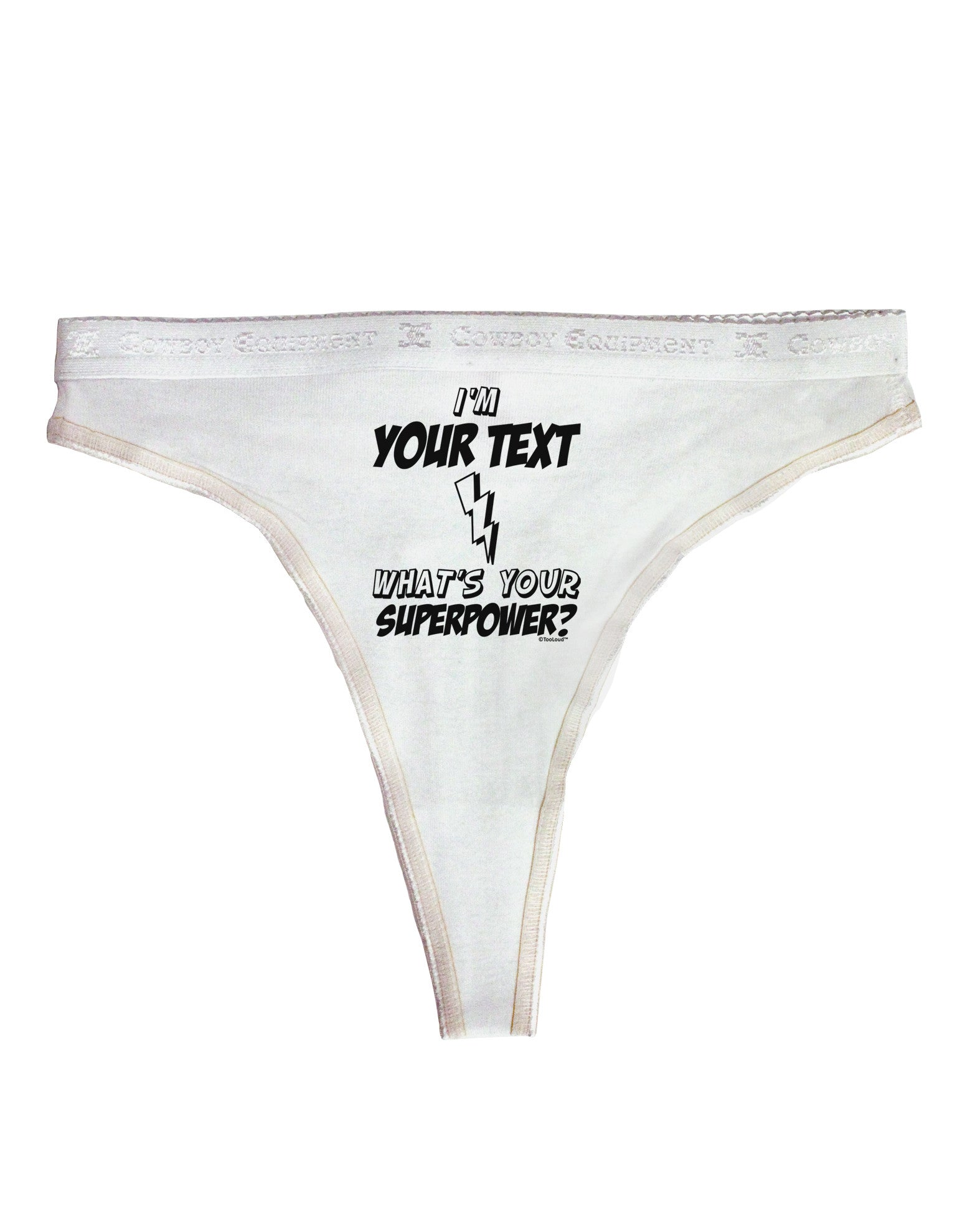 Custom Text White Thong / Personalized Panties Customized