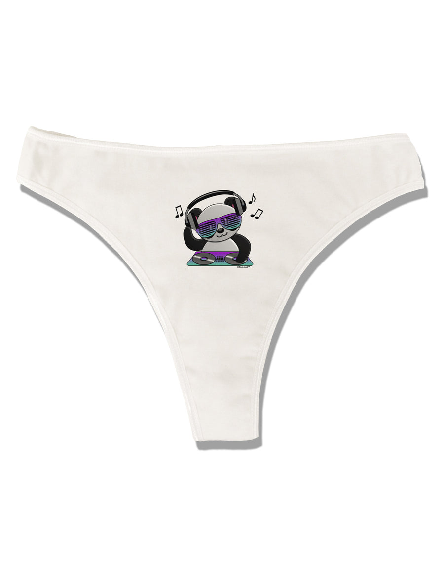 Panda DJ Womens Thong Underwear-Womens Thong-TooLoud-White-X-Small-Davson Sales
