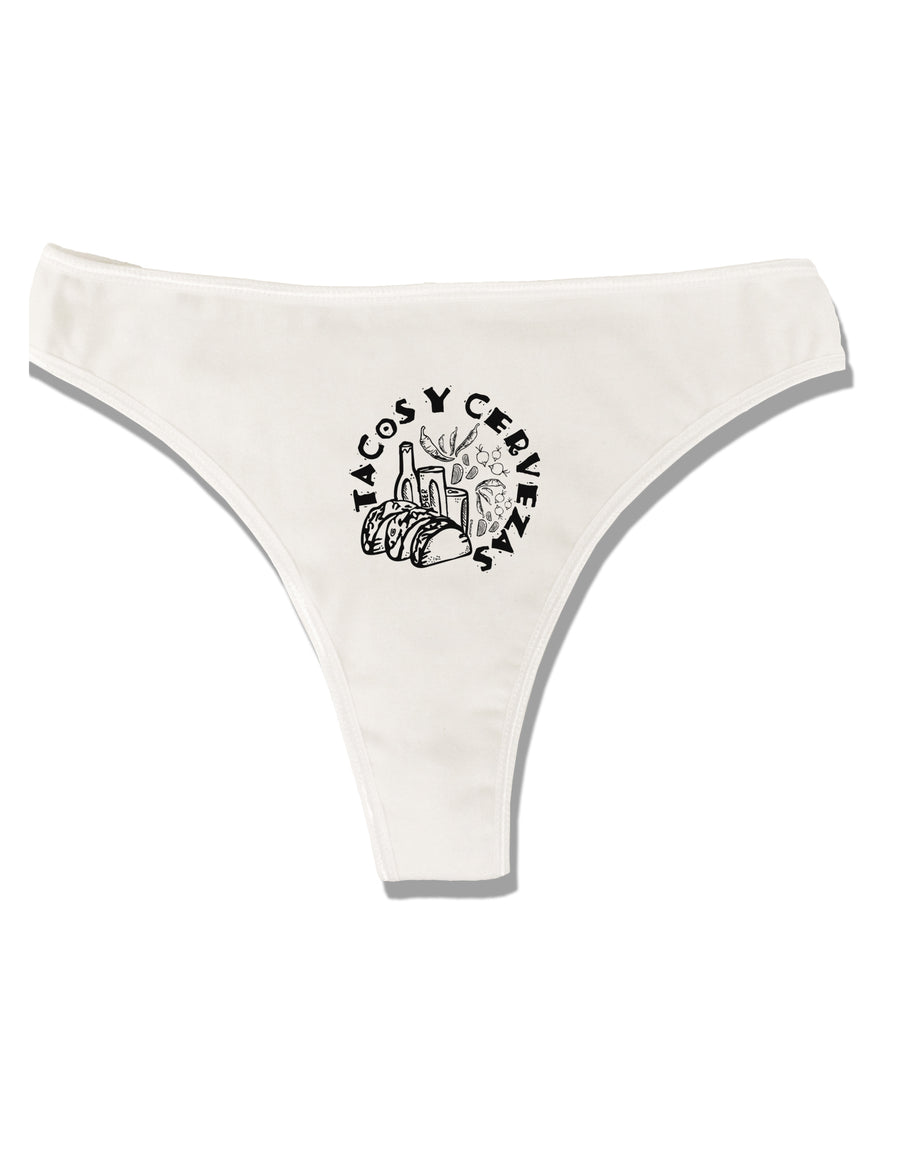 Tacos Y Cervezas Womens Thong Underwear-Womens Thong-TooLoud-White-X-Small-Davson Sales