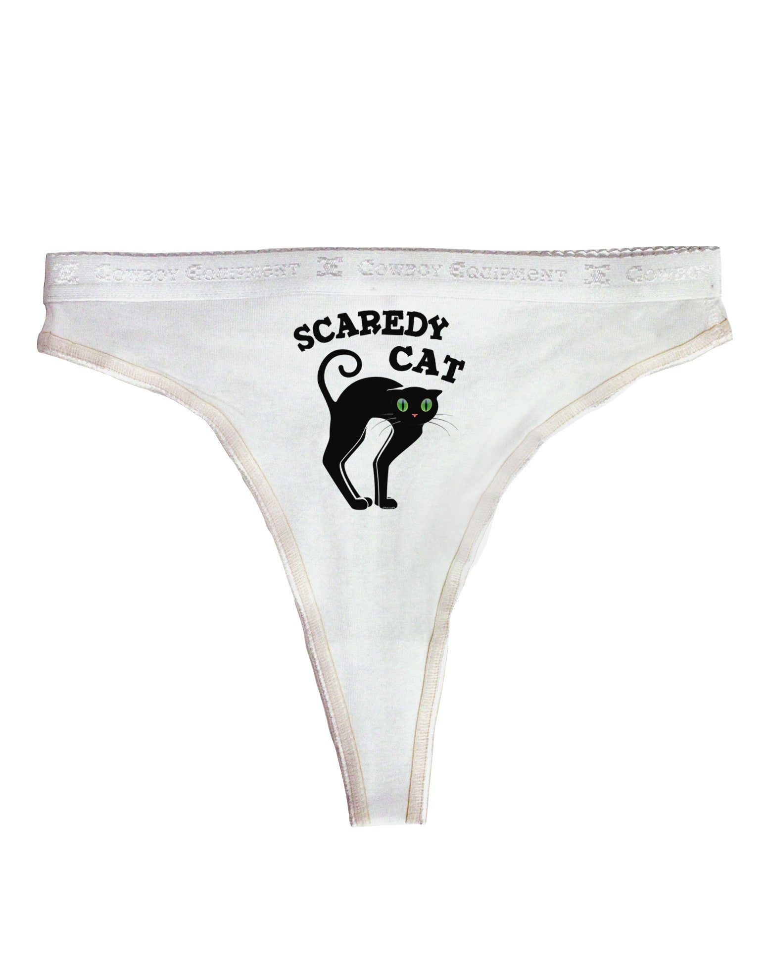 Cute Scaredy Cat Black Cat Halloween Womens Thong Underwear - Davson Sales