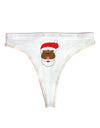 Black Santa Claus Face Christmas Womens Thong Underwear-Womens Thong-TooLoud-White-X-Small-Davson Sales
