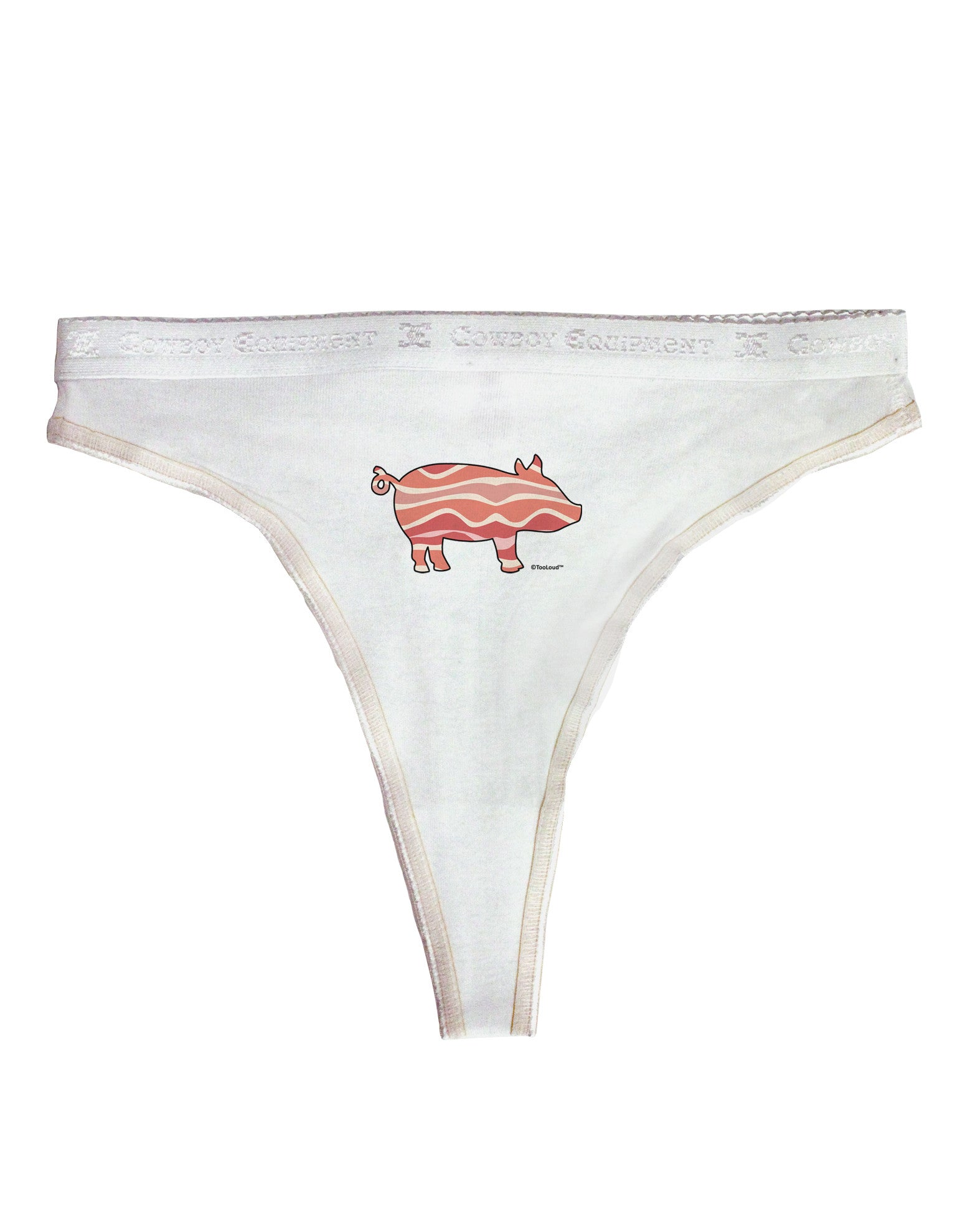Bacon Pig Silhouette Womens Thong Underwear by TooLoud