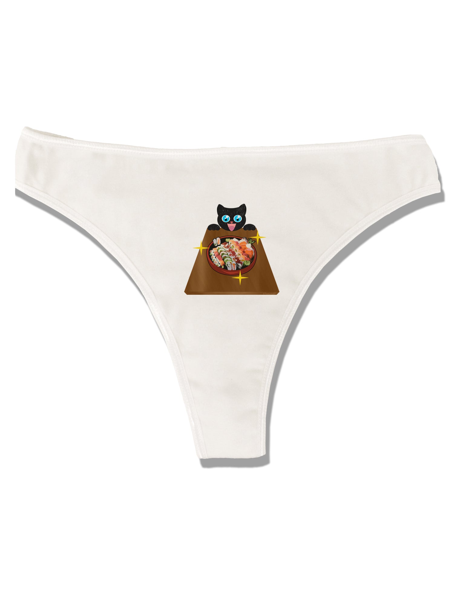Anime Cat Loves Sushi Womens Thong Underwear by TooLoud - Davson Sales