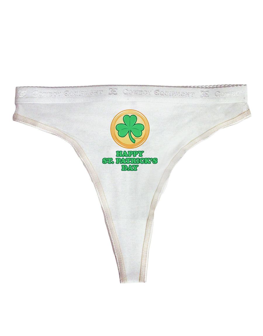 Shamrock Button - St Patrick's Day Womens Thong Underwear by TooLoud-Womens Thong-TooLoud-White-X-Small-Davson Sales