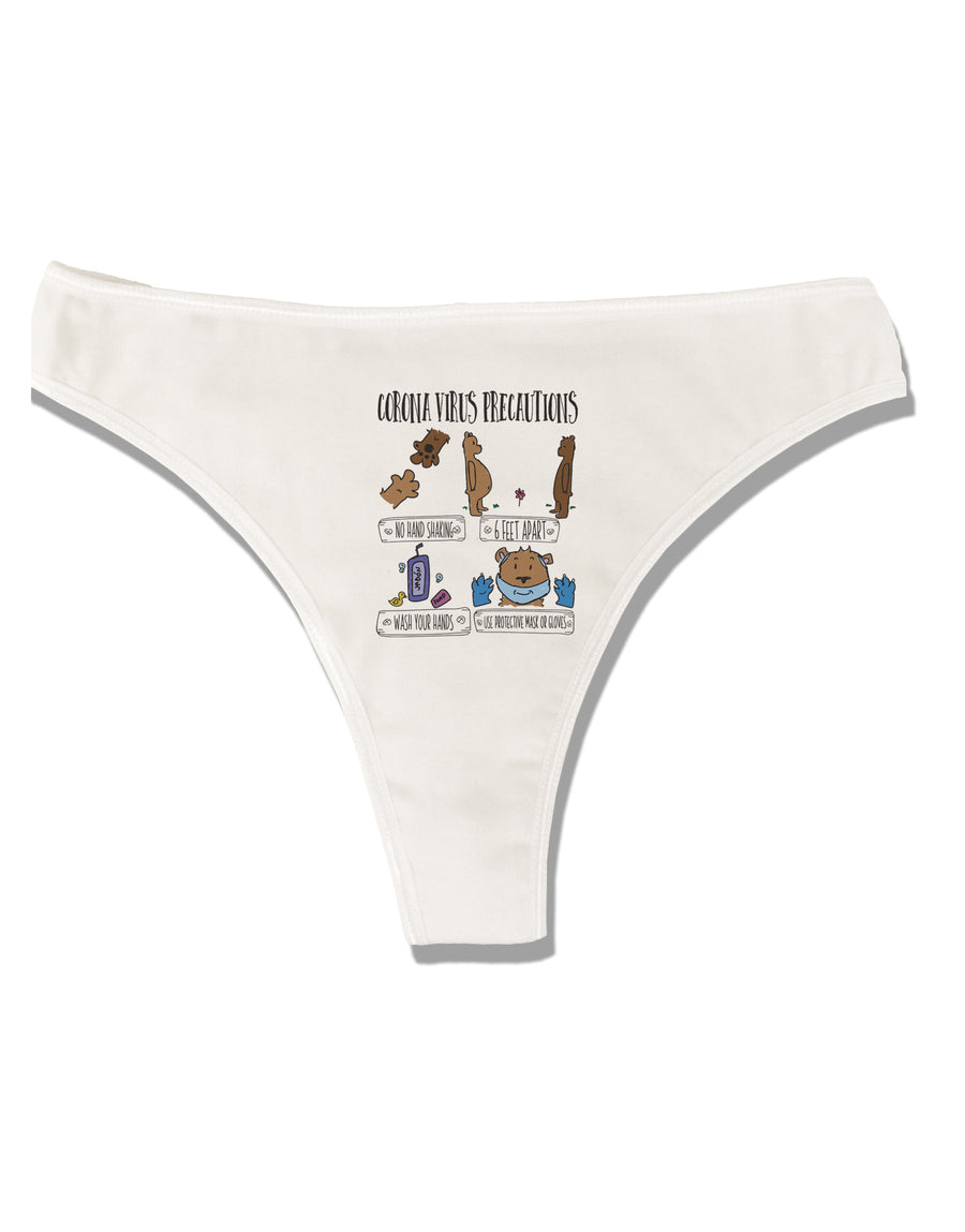 Corona Virus Precautions Womens Thong Underwear-Womens Thong-TooLoud-White-X-Small-Davson Sales